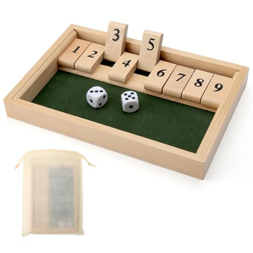 HENGBIRD Shut The Box Spiel 2 Spieler mit Kordelzugbeutel, Holz Brettspiel Würfelspiel Holz, Mathematik Lernspielzeug Rechenspiele Woods Spiel, Kinder Doppelte Holzspiele für Reisen, Party, Familie HENGBIRD Shut The Box Spiel 2 Spieler mit Kordelzugbeutel, Holz Brettspiel Würfelspiel Holz, Mathematik Lernspielzeug Rechenspiele Woods Spiel, Kinder Doppelte Holzspiele für Reisen, Party, Familie von HENGBIRD
