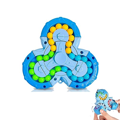 Rotierender Magic Bean Würfel Spielzeug, Magic Bean Rotierender Würfel, IQ Game Cube Toy Fingerwürfel Intelligenz Spiele, Spielzeug Dekompression Puzzle Toys für Kinder Teens Erwachsene (Blau) von HENGBIRD