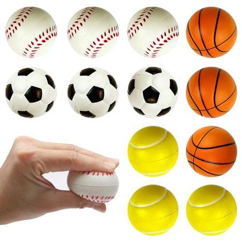 Stressball Kinder,12 Stücke Mini Antistress Bälle Fußbälle Basketbälle Tennisbälle Baseballs Geschenk für Kinder/Erwachsene,Vielseitige Bälle für Spiel Stressabbau Kindergeburtstag Freizeitsport Stressball Kinder,12 Stücke Mini Antistress Bälle Fußbälle Basketbälle Tennisbälle Baseballs Geschenk für Kinder/Erwachsene,Vielseitige Bälle für Spiel Stressabbau Kindergeburtstag Freizeitsport von HENGBIRD