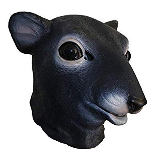 Realistische Maus Tier Kopf Latex Maske Halloween Kostüm Rattus Ratte Kopfbedeckung Party Erwachsene Riesen Maus Schwarz von HENGYUTOYMASK