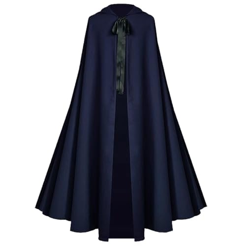 HENORD Mittelalterlicher Priester Mönch Robe Umhang Zauberer Zauberer Umhang Halloween Cosplay Verkleiden Kostüm Party Blau Größe S HENORD Mittelalterlicher Priester Mönch Robe Umhang Zauberer Zauberer Umhang Halloween Cosplay Verkleiden Kostüm Party Blau Größe S von HENORD