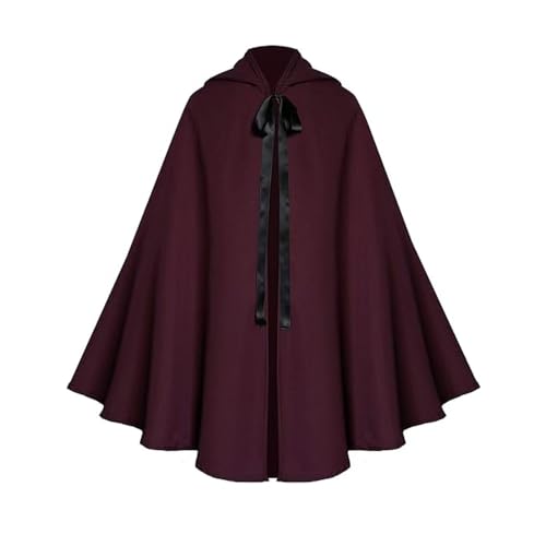 HENORD Renaissance-Umhang, Halloween, Mittelalter-Kostüm, Cosplay, kurzer Umhang, Party, Verkleiden für Männer und Frauen, Rot, Größe M HENORD Renaissance-Umhang, Halloween, Mittelalter-Kostüm, Cosplay, kurzer Umhang, Party, Verkleiden für Männer und Frauen, Rot, Größe M von HENORD
