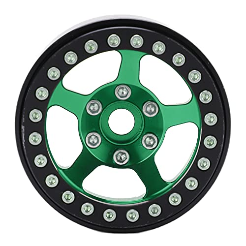 1,9 -Zoll -PerldlockRäder Aluminiumlegierung 5 Loch RC Beadlock Wheel Rims Hub für axiale SCX10 90046 RC Crawler Upgrade -Teile (Fluorescent Green) von HERCHR