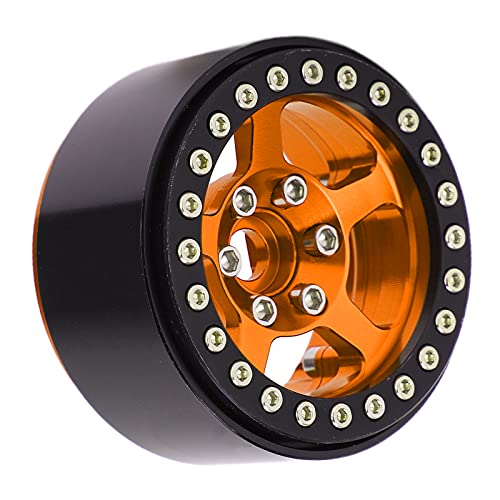 1,9 -Zoll -PerldlockRäder Aluminiumlegierung 5 Loch RC Beadlock Wheel Rims Hub für axiale SCX10 90046 RC Crawler Upgrade -Teile (Gold) von HERCHR