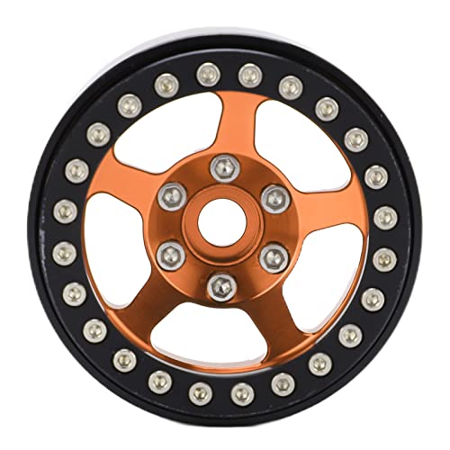 1,9 -Zoll -PerldlockRäder Aluminiumlegierung 5 Loch RC Beadlock Wheel Rims Hub für axiale SCX10 90046 RC Crawler Upgrade -Teile (Pink and Gold) von HERCHR