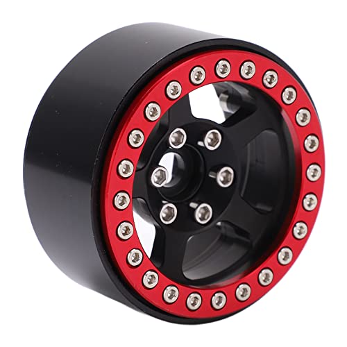 1,9 -Zoll -PerldlockRäder Aluminiumlegierung 5 Loch RC Beadlock Wheel Rims Hub für axiale SCX10 90046 RC Crawler Upgrade -Teile (Red Black) von HERCHR