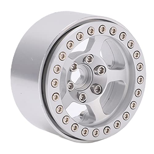 1,9 -Zoll -PerldlockRäder Aluminiumlegierung 5 Loch RC Beadlock Wheel Rims Hub für axiale SCX10 90046 RC Crawler Upgrade -Teile (Silver) von HERCHR