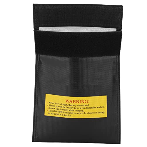 18x 23 cm Lipo -Bag Fire Respared Lipo Battery Battery zum Lade- und Speicher für wichtige Dokumentspeicherorganisator, Keep Safe (Schwarz) von HERCHR