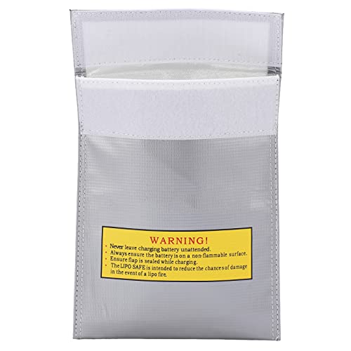 18x 23 cm Lipo -Bag Fire Respared Lipo Battery Battery zum Lade- und Speicher für wichtige Dokumentspeicherorganisator, Keep Safe (Silber) von HERCHR