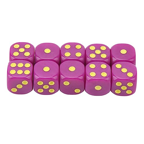 20 Stück Abgerundete Eckwürfel, 1,6 X 1,6 X 1,6 cm/0,6 X 0,6 X 0,6 Zoll, 6-seitiges Spielwürfel-Set Für Brettspiele, Würfelspiele, Mathematikspiele(Lila Gelb) von HERCHR