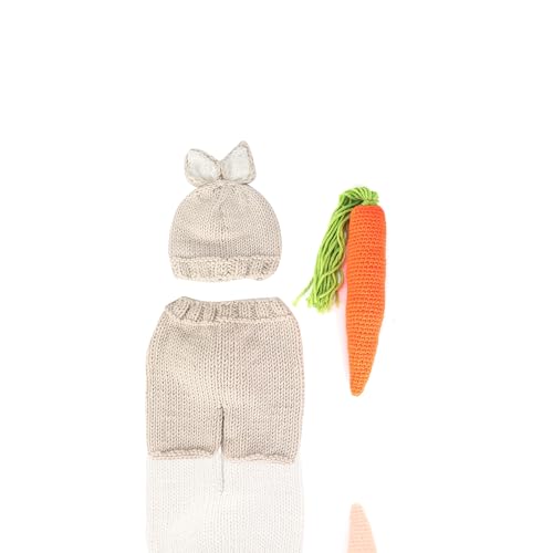 3 Stück Neugeborene Fotografie Outfits Junge, Kaninchen Baby Häkeln Kostüm für Jungen Mädchen Fotografie von HERCHR