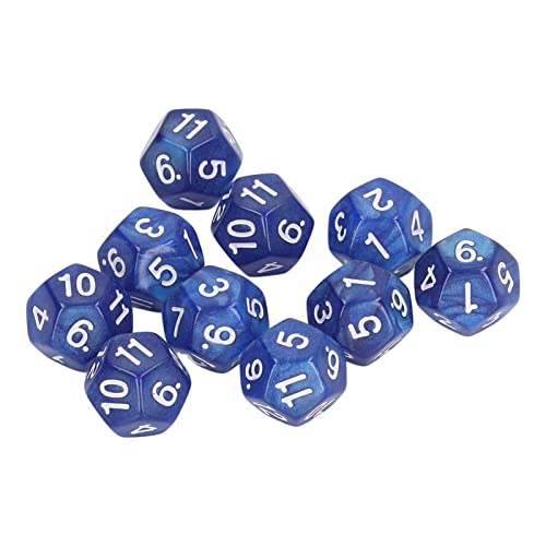 40pcs Polyedrale Würfel -Set, 12 -seitige klare Zahlenunterrichtswürfel Wassersicheres Brettspiel Rolling Tool für Rollenspiele (Blau) von HERCHR