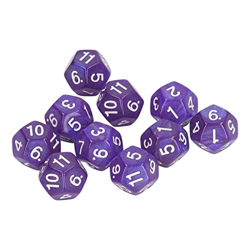 40pcs Polyedrale Würfel -Set, 12 -seitige klare Zahlenunterrichtswürfel Wassersicheres Brettspiel Rolling Tool für Rollenspiele (Lila) von HERCHR
