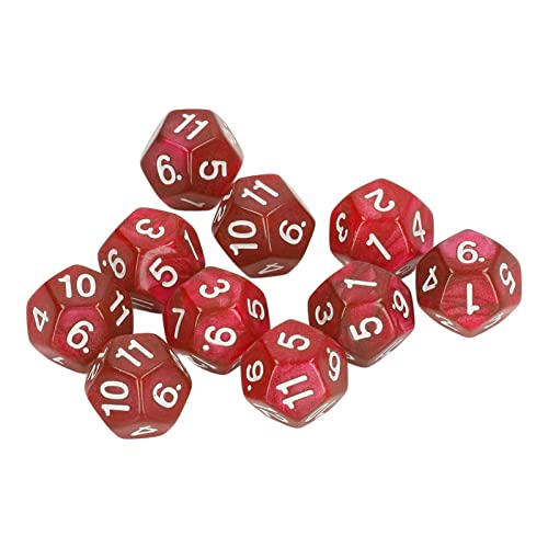 40pcs Polyedrale Würfel -Set, 12 -seitige klare Zahlenunterrichtswürfel Wassersicheres Brettspiel Rolling Tool für Rollenspiele (Rot) von HERCHR