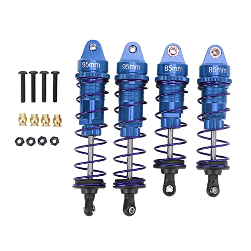 4pcs RC -Stoßdämpfer 95 mm/105 mm Vorder-/Hinter -Aluminium -Legierungsdämpfer Set mit Feder für HSP Traxas 1/10 RC -Auto -Upgrade -Teile (Blau) von HERCHR