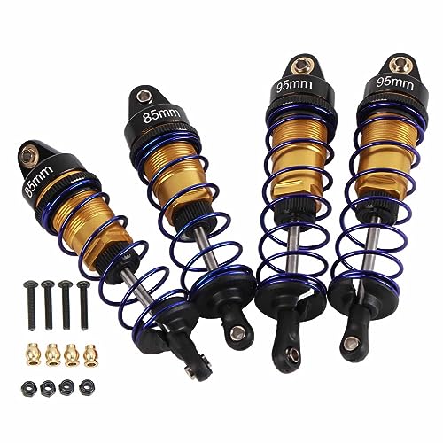 4pcs RC -Stoßdämpfer 95 mm/105 mm Vorder-/Hinter -Aluminium -Legierungsdämpfer Set mit Feder für HSP Traxas 1/10 RC -Auto -Upgrade -Teile (golden) von HERCHR
