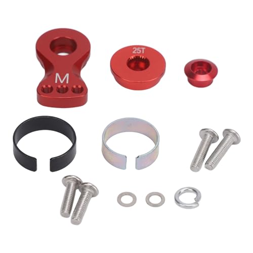 HERCHR 25t Servo Saver Arm, Sparer Einstellen Sie Aluminiumlegierung universeller Servo Arm Ersatz für 1/10 RC -Autos M 29,5 mm Länge (Rot) von HERCHR