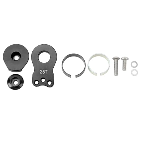 HERCHR 25t Servo Sparer, Aluminiumlegierung Ersatz Universal Servoarm mit 2 Unterlegscheiben und 2 Schrauben für 1/10 RC -Auto (Schwarz) von HERCHR