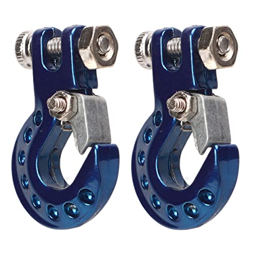 HERCHR 2pcs RC Crawler Winch Hooks Aluminiumlegierung Anhänger Schlepptauhaken RC Metalhook für 1/10 Fernbedienungssteuer -Accessoire (Blau) von HERCHR