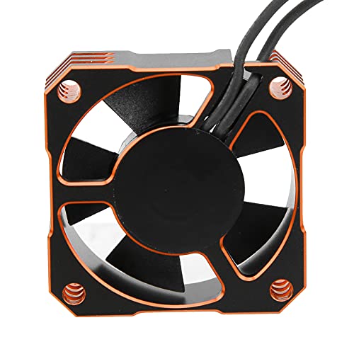 HERCHR 35x35x10 mm/1,4x1.4x0.4 Zoll RC -Auto -Motor -Kühldüfel, 21000 U/min -Geschwindigkeit 5 V bis 8,5 V Wärmeableitungslüfter für 1/10 1/12 1/8 RC -serierter bürstenloser Motor (Orange) von HERCHR