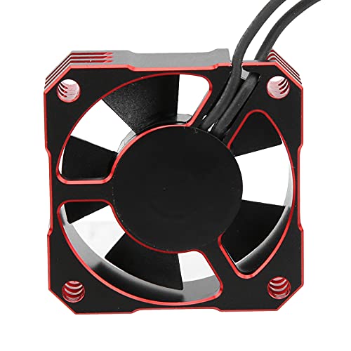 HERCHR 35x35x10 mm/1,4x1.4x0.4 Zoll RC -Auto -Motor -Kühldüfel, 21000 U/min -Geschwindigkeit 5 V bis 8,5 V Wärmeableitungslüfter für 1/10 1/12 1/8 RC -serierter bürstenloser Motor (Rot) von HERCHR