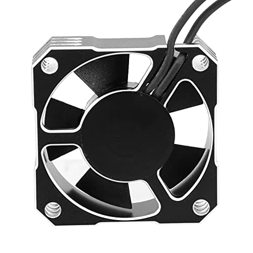 HERCHR 35x35x10 mm/1,4x1.4x0.4 Zoll RC -Auto -Motor -Kühldüfel, 21000 U/min -Geschwindigkeit 5 V bis 8,5 V Wärmeableitungslüfter für 1/10 1/12 1/8 RC -serierter bürstenloser Motor (Silber) von HERCHR