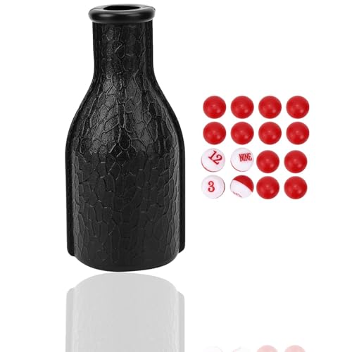 HERCHR Billiards Digital Dice and Billiard Dice Bottle Kit Billiard Pool Shaker Bottle with 16 Numbered Tally Balls Billiards Accessories (Black) von HERCHR