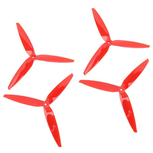 HERCHR FPV -Drohnen -Props Propeller, 4pcs Tri Blade RC 7040 FPV Propeller 3 Blades Requisiten für 7 Zoll 8 Zoll RC -Drohnenzubehör, 2xcw 2xccw (Rot) von HERCHR