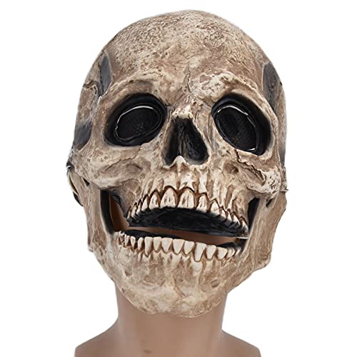 HERCHR Halloween-Maske Gruselig, Vollkopf-Schädelmaske, 3D-Schädelmaske, Halloween-Masken Für Erwachsene, Vollkopf-Skelettmaske(Gelb) von HERCHR