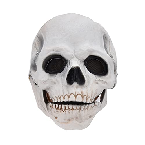 HERCHR Halloween-Maske Gruselig, Vollkopf-Schädelmaske, 3D-Schädelmaske, Halloween-Masken Für Erwachsene, Vollkopf-Skelettmaske(Weiß) von HERCHR
