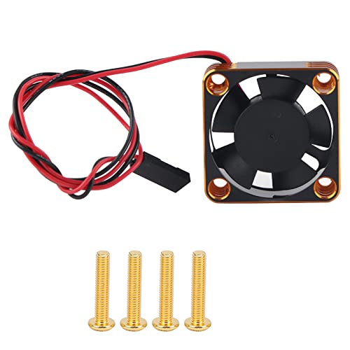 HERCHR Kühlventilator, 30 x 30 mm Aluminiumkühlungslüfter 28000 U/min gebraucht Aluminium Plastik bürstenloser Motor RC Cool RCCAR -Zubehör für RC540 (Gold) von HERCHR