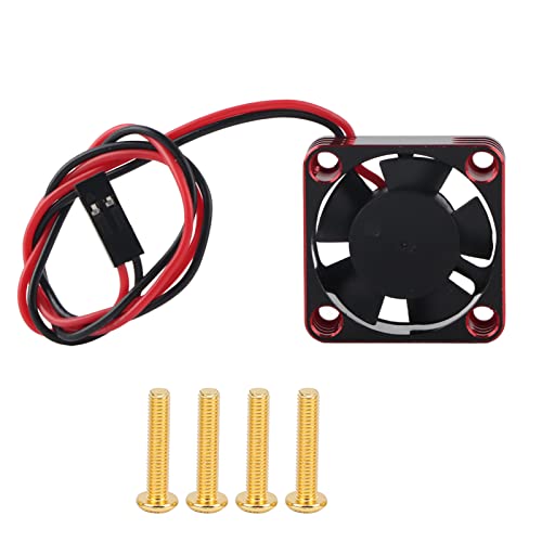 HERCHR Kühlventilator, 30 x 30 mm Aluminiumkühlungslüfter 28000 U/min gebraucht Aluminium Plastik bürstenloser Motor RC Cool RCCAR -Zubehör für RC540 (Rot) von HERCHR