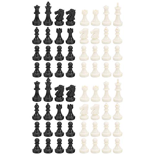 HERCHR Kunststoff-Schachfiguren, 2 Set, Magnetische Party-Aktivitätsspiele, Unterhaltungszubehör Für Internationales Schachspiel, Schwarz Und Weiß von HERCHR