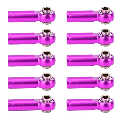 HERCHR Metal Link Rod End, 10Pcs Aluminium Alloy M4 Positive and Negative Thread Tie Push Link Rod Joint Replacement for 1/10 Model RC Car (Purple) von HERCHR