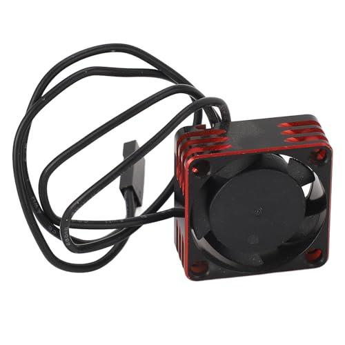 HERCHR RC Auto Motor Kühlventilator, 5V bis 7,4 V 25x25x10 mm/0,98 x 0.98x0.39 Zoll bürstenloser ESC -Hochgeschwindigkeits Wärme Lüfter für RC Auto LKW Bootsboot bürstenloser Motor (Rot) von HERCHR
