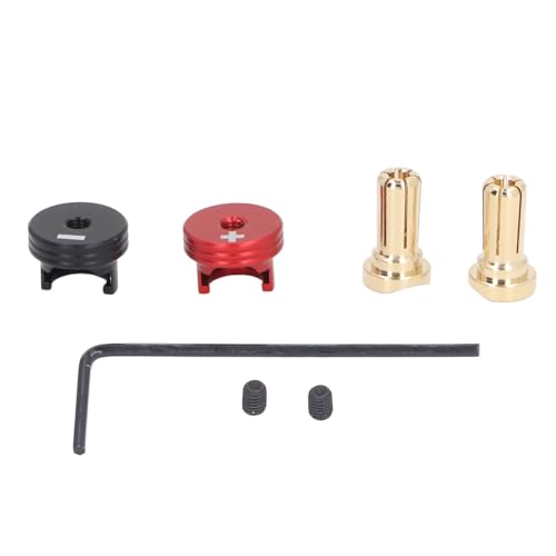 HERCHR RC -Batterie -Heizküste -Stecker Griffe Set, Aluminium Bananen -Stecker -Stecker 2PCS Bananaplug -Steckverbinder Griffe montieren für 1/10 Off Road Truck RC Crawler Cars (5mm) von HERCHR