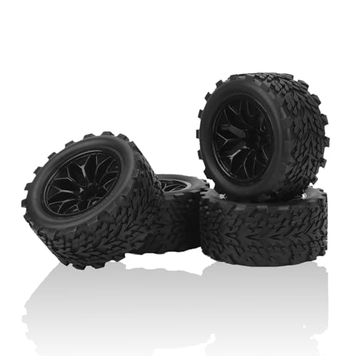 HERCHR RC Car Beadlock Wheels Rim, 4PCS RC Car Wheels and Tires RC Beach Rubber Tires Replacement Accessories for 1/10 Remote Control Cars von HERCHR