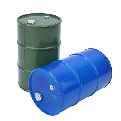 HERCHR RC Oil -Trommel, 2pcs Simulation Metall Mini Oil Drum Kraftstoff Tankbehälter Fassendekoration Teile für 1/10 Skala RC Truck Crawler angepasst von HERCHR