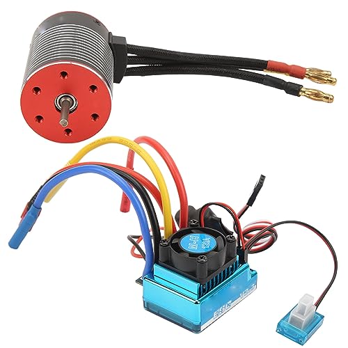 HERCHR RC -bürstenloser Motor -ESC -Set, 3650 bürstenloser motorischer Wassersicher 120A Elektrischer Geschwindigkeitsregler Set High Torsions -Upgrade -Zubehör für RC -Auto (5200KV) von HERCHR