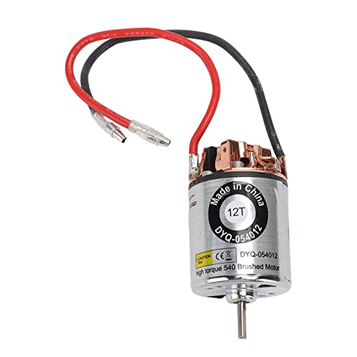HERCHR RC gebürstetem Motor, hoher Torsion mit Wasser mit Wasserfleisch gebürstetem Motor mit externer austauschbarer Kohlenstoffbürste für RC -Kletterwagen -Upgrade -Teilezubehör (12t) von HERCHR