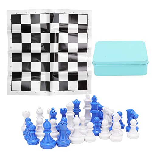 HERCHR Schachspiel, Turnierschachspiel, 20 Zoll X 20 Zoll, Schachbrettmatte, Internationale Schachfiguren, Brettset Mit Aufbewahrungsbox aus Eisen(Grünebox) von HERCHR