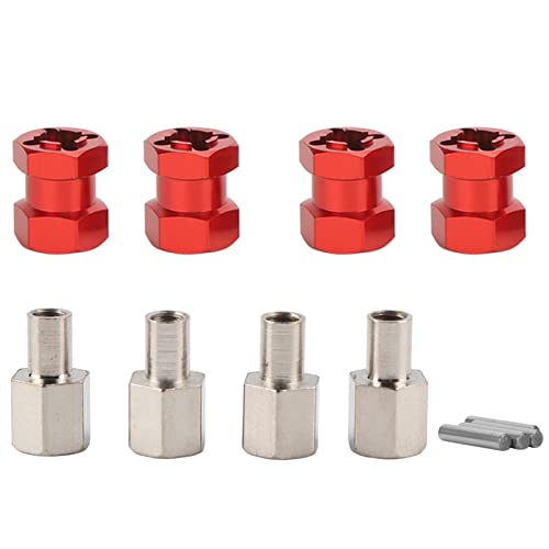 Hex -Kombinierer -Hex -Adapter, RC -Erweiterungsrad -Hub -Hub -Treiberadapter -Upgrade Ersatz -Zubehör für D90 AX10 CC01 SCX10 350 (Rot) von HERCHR