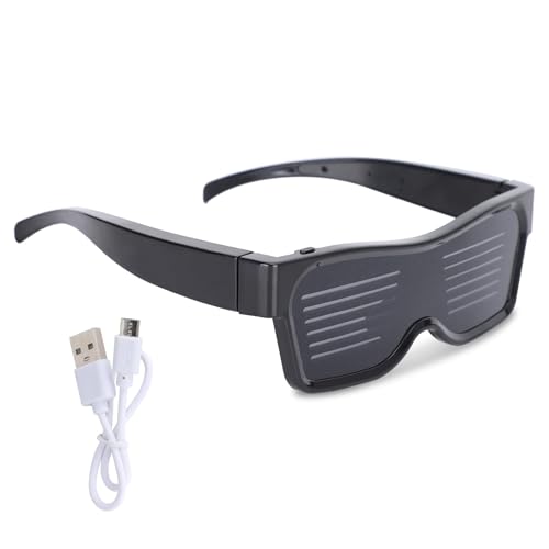 LED Bluetooth Brille, APP Control Display Blinkende Nachrichten Intelligente Brille für Party Club DJ Festivals Weihnachten von HERCHR