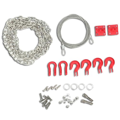 Mini -Metallanhängerkette RC Tow Hake Seilschnalle Winch Häkchen Dekoration Zubehör für 1/10 Axial SCX10 RC Crawler Model Cars Teile von HERCHR