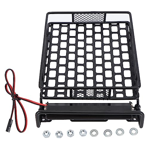 RC -Auto -Dachregal, RC -Auto -Dachregal Schwarzer Eisen RCCAR Gepäckträger mit 8 LEDs weißes Licht für axiale HPI RC -Auto -Dachregal, RC -Auto -Dachregal Schwarzer Eisen RCCAR Gepäckträger mit 8 LEDs weißes Licht für axiale HPI von HERCHR