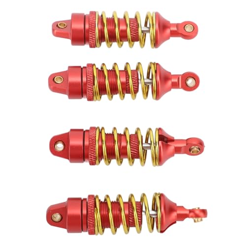RC-Auto-Stoßdämpfer, 4 Stück, Aluminiumlegierung Vorne Und Hinten, Stoßdämpferaufhängung Für TRAXAS 1/16 RC-Auto-Upgrade(Rot) von HERCHR