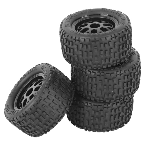 RC Gummireifen, 4 Stück 78x41mm Universal RC Autoreifen Räder Set LKW Rad 12mm Sechskant Adapterreifen Vorderradfelgen Radnaben Reifenzubehör Für 1/14 1/16 1/18 RC Tractor Climbing Trailer Auto von HERCHR