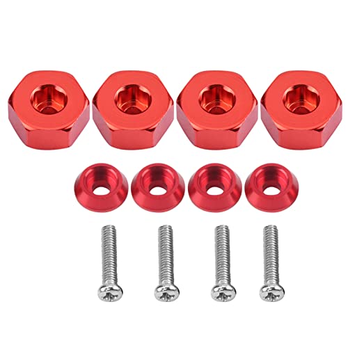RC Hex Hub -Hub -Adapter, 5 mm bis 12 mm Aluminium -Leichtmetall -Rad -Hub -Hub -Hub -Adapter mit Stecknutzungsdokument -Upgrade -Zubehör für WPL 1634 RC Truck (Rot) von HERCHR