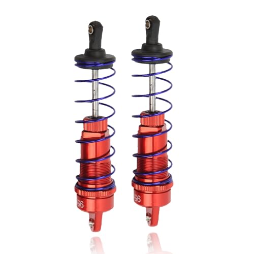 RC-Stoßdämpfer, 2 Stück 95 Mm Verstellbarer RC-Stoßdämpfer aus Aluminiumlegierung, Hochfester Öldämpfer, Hochelastische Feder, CNC-Bearbeitung Für 1/10 RC-Auto(Rot) von HERCHR