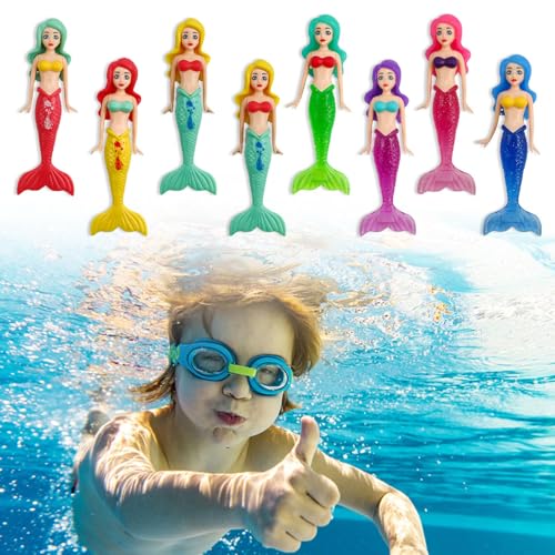 HERKINDNESS Tauchspielzeug, 8 Stück Meerjungfrau Spielzeug, Pool Spielzeug Kinder, Enthält 4 Stück Transparente Stile und 4 Stück Nicht Transparente Stile, für Tauchtraining und Wassererholung HERKINDNESS Tauchspielzeug, 8 Stück Meerjungfrau Spielzeug, Pool Spielzeug Kinder, Enthält 4 Stück Transparente Stile und 4 Stück Nicht Transparente Stile, für Tauchtraining und Wassererholung von HERKINDNESS
